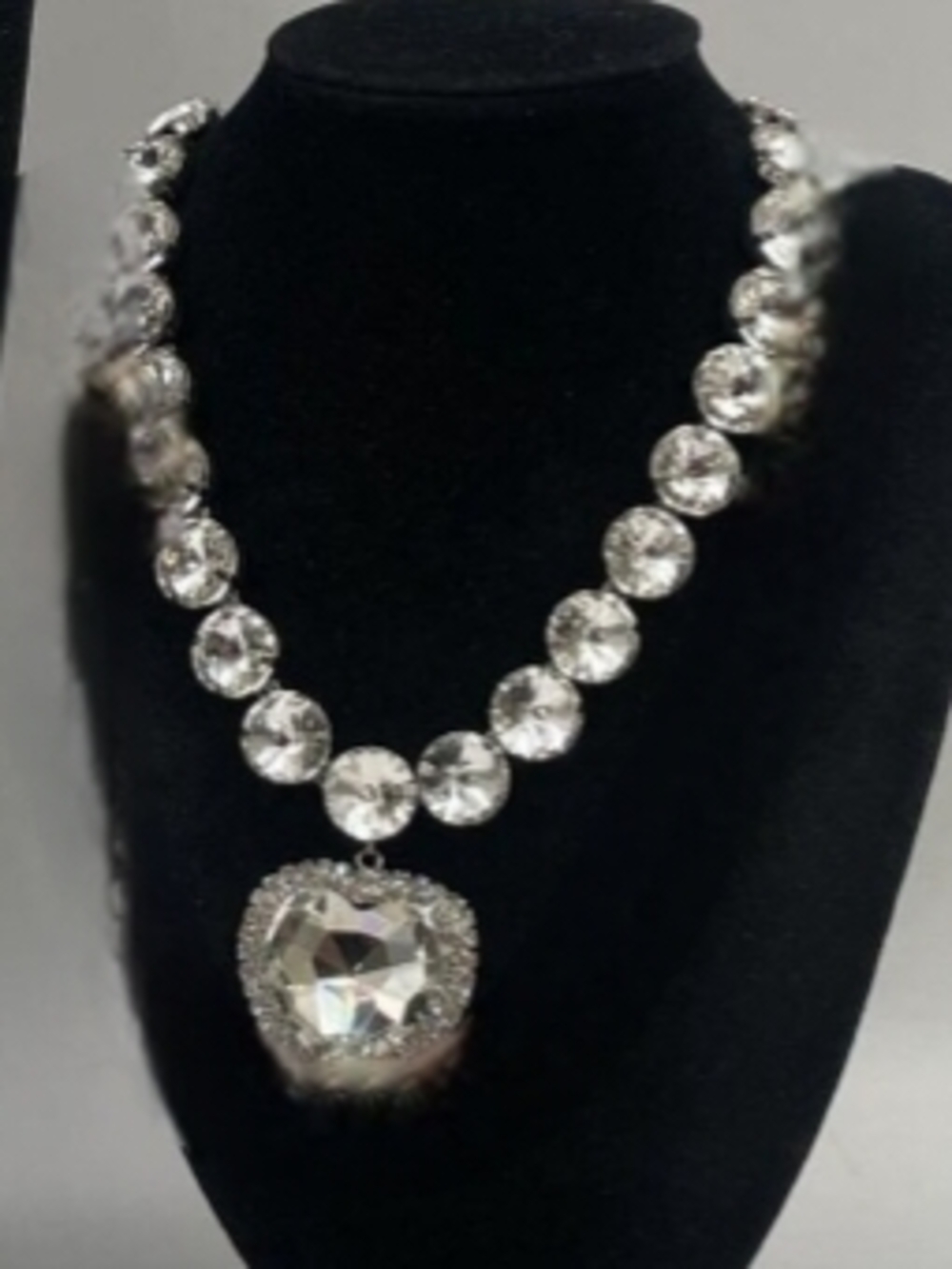 Crystal Statement Necklace - Clear Crystal Pendant